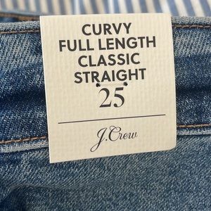 J. Crew Curvy Full Length Classic Straight Jeans size 25